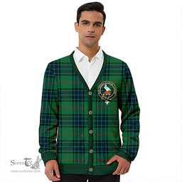 Scottish Lauder Modern Clan Crest Tartan V neck Knitted Fleece Cardigans