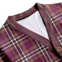 Scottish MacDonell of Glengarry Dress Modern Clan Crest Tartan V neck Knitted Fleece Cardigans