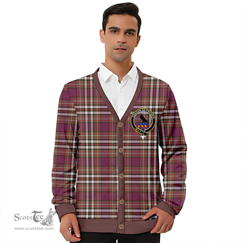 Scottish MacDonell of Glengarry Dress Modern Clan Crest Tartan V neck Knitted Fleece Cardigans