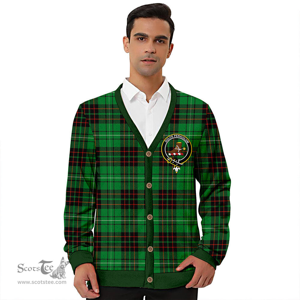 Scottish MacAulay of Lewis Ancient Clan Crest Tartan V neck Knitted Fleece Cardigans
