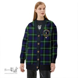 Scottish Lammie Clan Crest Tartan V neck Knitted Fleece Cardigans