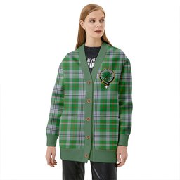 Scottish Irvine of Glentulchan Modern Clan Crest Tartan V neck Knitted Fleece Cardigans