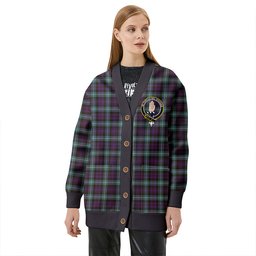 Scottish Lamont Weathered Clan Crest Tartan V neck Knitted Fleece Cardigans