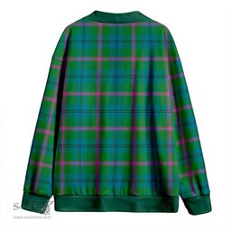 Scottish Laurie Ancient Clan Crest Tartan V neck Knitted Fleece Cardigans
