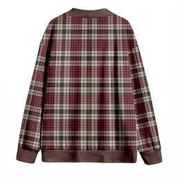 Scottish Little Dress Weathered Clan Crest Tartan V neck Knitted Fleece Cardigans