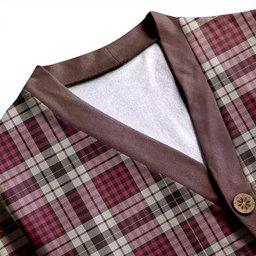 Scottish Little Dress Weathered Clan Crest Tartan V neck Knitted Fleece Cardigans