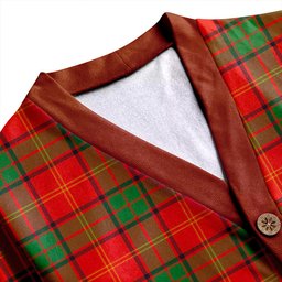Scottish Kirk Ancient Clan Crest Tartan V neck Knitted Fleece Cardigans