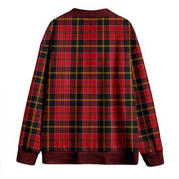 Scottish MacAlister of Skye Modern Clan Crest Tartan V neck Knitted Fleece Cardigans