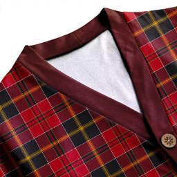 Scottish MacAlister of Skye Modern Clan Crest Tartan V neck Knitted Fleece Cardigans