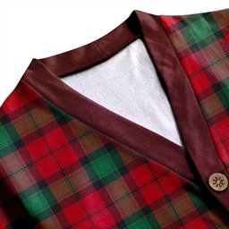 Scottish Kerr Modern Clan Crest Tartan V neck Knitted Fleece Cardigans