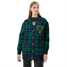Scottish Irvine Modern Clan Crest Tartan V neck Knitted Fleece Cardigans
