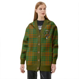 Scottish MacAlister of Glenbarr Hunting (MacAlister of Glenbarr; Hunting) Modern Clan Crest Tartan V neck Knitted Fleece Cardigans