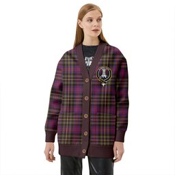 Scottish MacCallum of Berwick Weathered Clan Crest Tartan V neck Knitted Fleece Cardigans