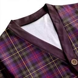 Scottish MacCallum of Berwick Weathered Clan Crest Tartan V neck Knitted Fleece Cardigans