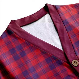 Scottish MacGregor of Glengyle (Gregor of Deeside) Weathered Clan Crest Tartan V neck Knitted Fleece Cardigans