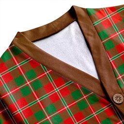 Scottish MacDonald of Glenaladale (Donald of Glenaladale) 2006 Ancient Clan Crest Tartan V neck Knitted Fleece Cardigans