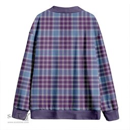 Scottish MacDonald Lord of the Isles Hunting Blue (Donald Lord of the Isles Hunting Blue) Weathered Clan Crest Tartan V neck Knitted Fleece Cardigans