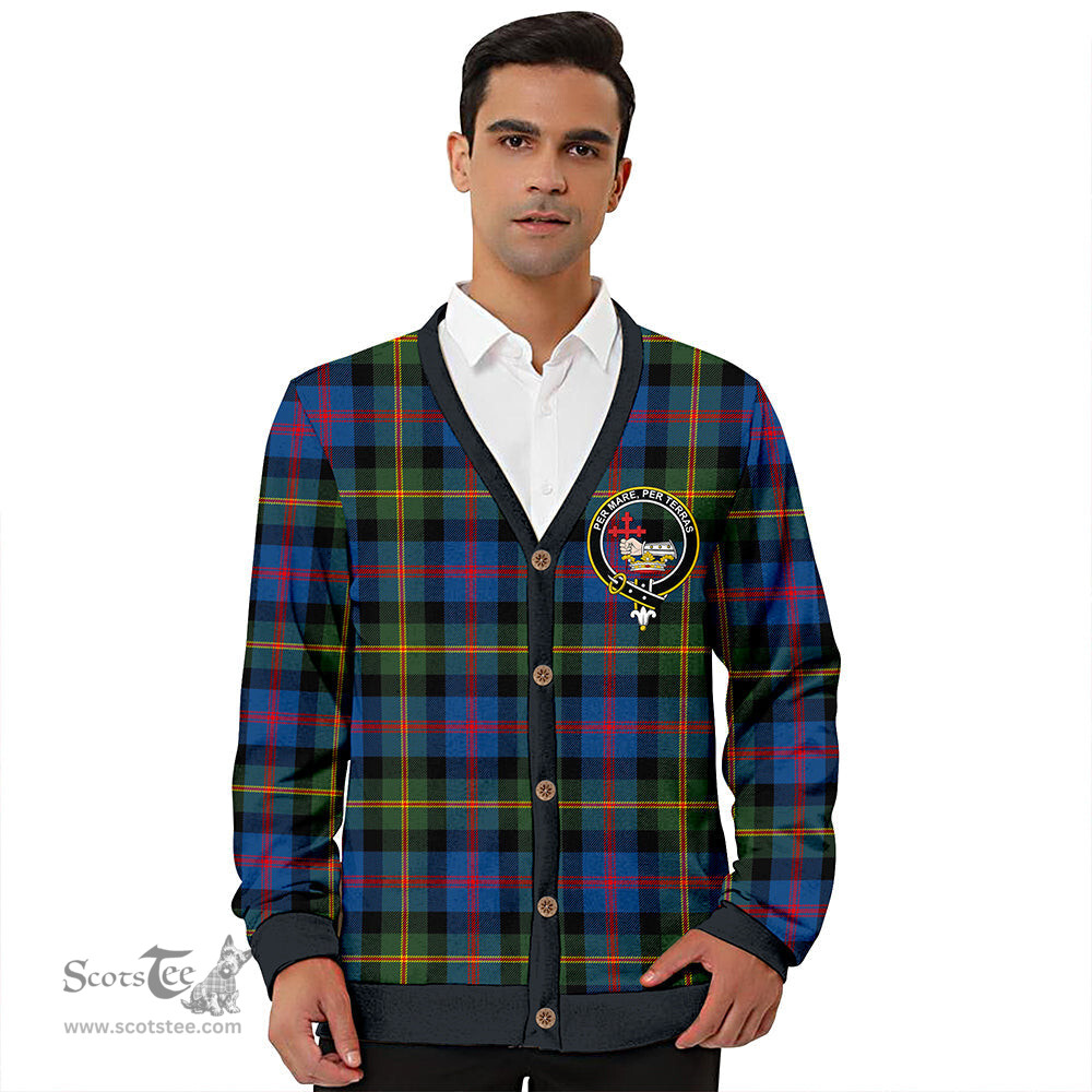 Scottish MacDonald of Borrodale (Donald Borrodale Historic) Modern Clan Crest Tartan V neck Knitted Fleece Cardigans