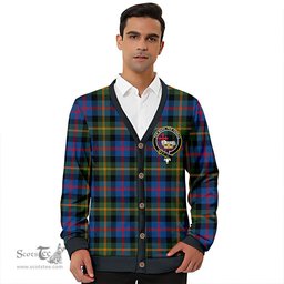 Scottish MacDonald of Borrodale (Donald Borrodale Historic) Modern Clan Crest Tartan V neck Knitted Fleece Cardigans