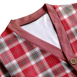 Scottish MacLean of Duart Dress Red Weathered Clan Crest Tartan V neck Knitted Fleece Cardigans