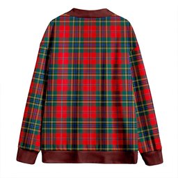 Scottish MacLean of Duart Modern Clan Crest Tartan V neck Knitted Fleece Cardigans