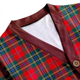Scottish MacLean of Duart Modern Clan Crest Tartan V neck Knitted Fleece Cardigans