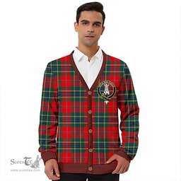 Scottish MacLean of Duart Modern Clan Crest Tartan V neck Knitted Fleece Cardigans