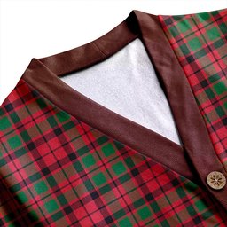 Scottish MacBean of Tomatin (MacBain of Tomatin) Ancient Clan Crest Tartan V neck Knitted Fleece Cardigans