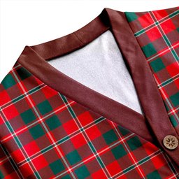 Scottish MacDonald of Glenaladale (Donald of Glenaladale) 2006 Modern Clan Crest Tartan V neck Knitted Fleece Cardigans