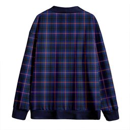 Scottish MacIver of Strome Modern Clan Crest Tartan V neck Knitted Fleece Cardigans