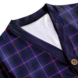 Scottish MacIver of Strome Modern Clan Crest Tartan V neck Knitted Fleece Cardigans