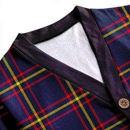Scottish MacLaine of LochBuie Hunting (MacLaine) Modern Clan Crest Tartan V neck Knitted Fleece Cardigans