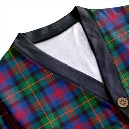 Scottish Logan Modern Clan Crest Tartan V neck Knitted Fleece Cardigans