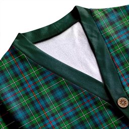 Scottish MacKenzie Ancient Clan Crest Tartan V neck Knitted Fleece Cardigans