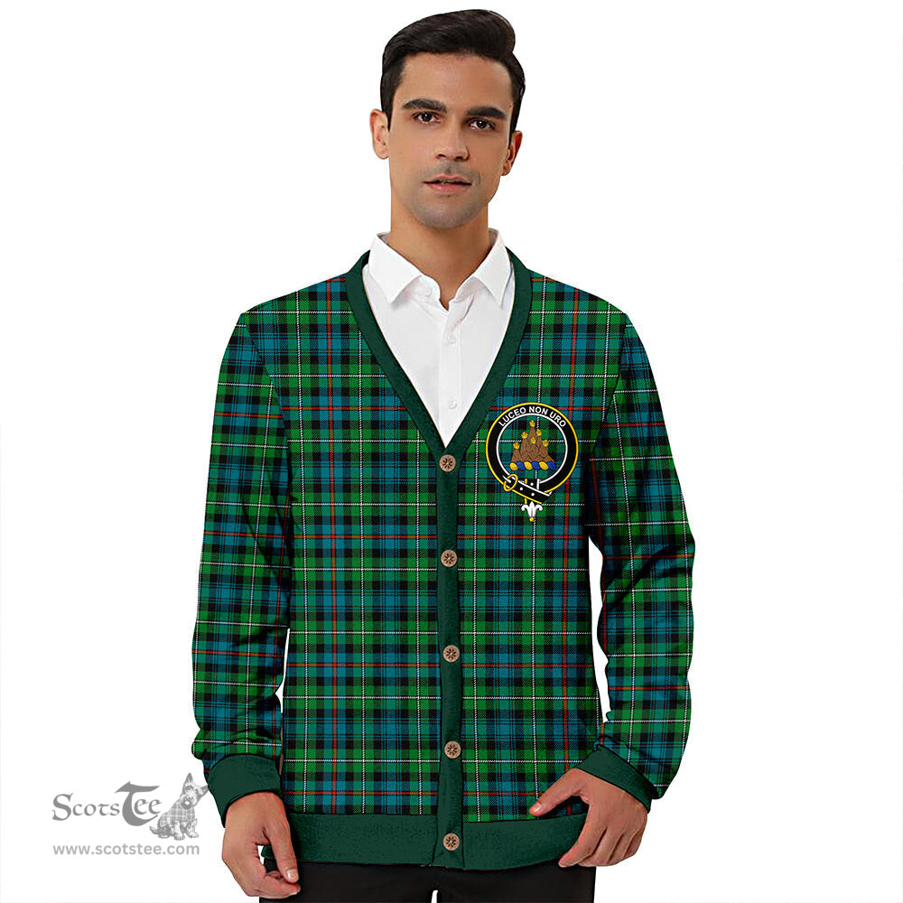 Scottish MacKenzie Ancient Clan Crest Tartan V neck Knitted Fleece Cardigans