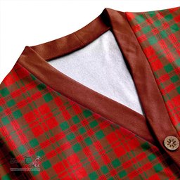 Scottish Livingstone Ancient Clan Crest Tartan V neck Knitted Fleece Cardigans