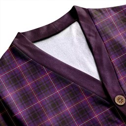 Scottish MacIver of Strome Weathered Clan Crest Tartan V neck Knitted Fleece Cardigans