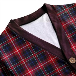 Scottish MacDonald Sir John A (Donald Sir John A) Modern Clan Crest Tartan V neck Knitted Fleece Cardigans