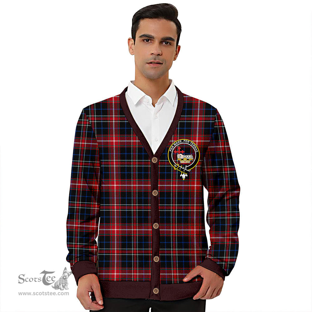 Scottish MacDonald Sir John A (Donald Sir John A) Modern Clan Crest Tartan V neck Knitted Fleece Cardigans