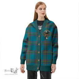Scottish MacLaine of LochBuie Hunting (MacLaine) Ancient Clan Crest Tartan V neck Knitted Fleece Cardigans