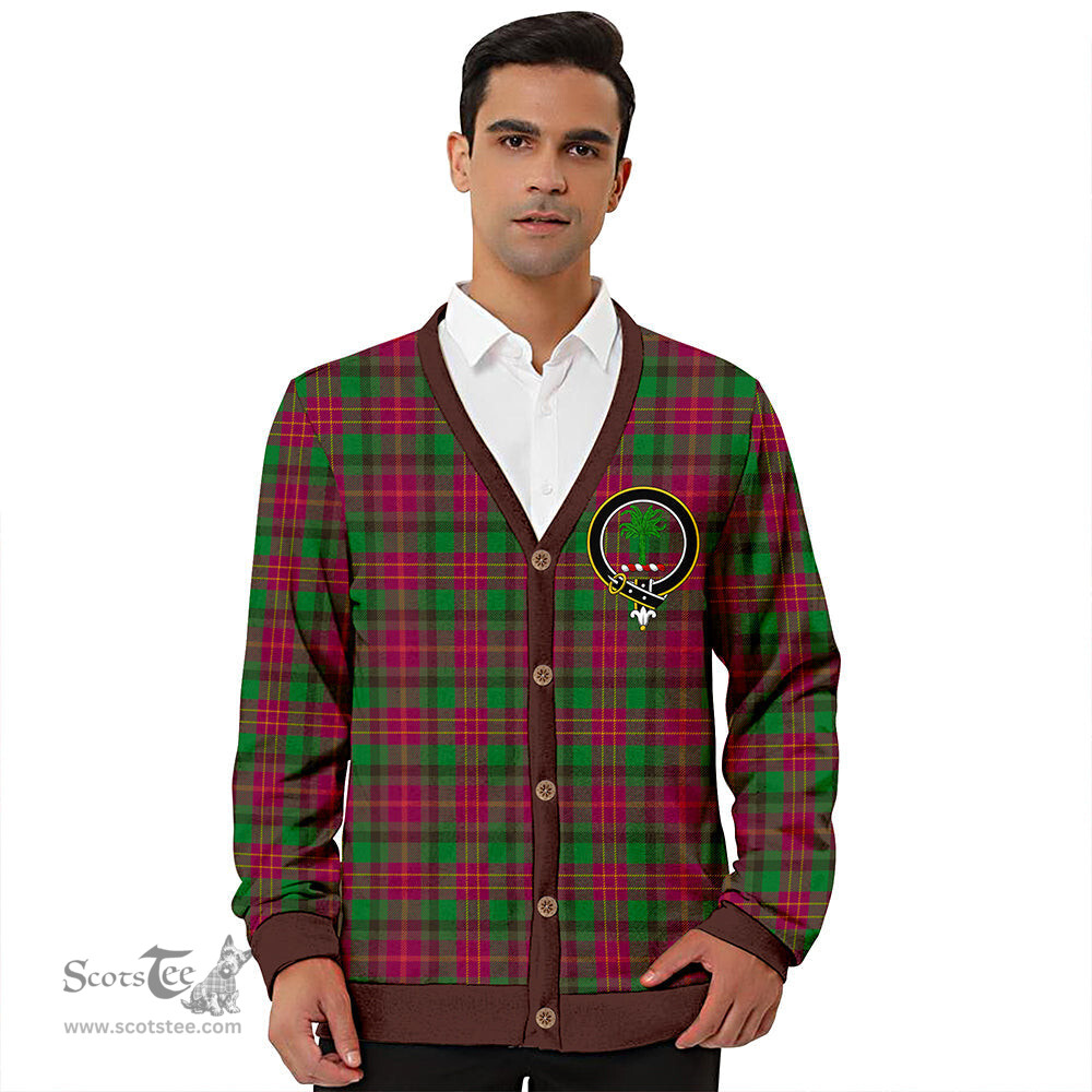 Scottish Leighton Modern Clan Crest Tartan V neck Knitted Fleece Cardigans