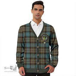 Scottish MacKirdy Weathered Clan Crest Tartan V neck Knitted Fleece Cardigans