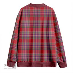 Scottish MacBean (MacBain) Weathered Clan Crest Tartan V neck Knitted Fleece Cardigans