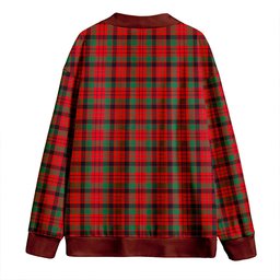 Scottish MacNicol Ancient Clan Crest Tartan V neck Knitted Fleece Cardigans