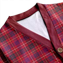 Scottish MacRae of Inverinate Weathered Clan Crest Tartan V neck Knitted Fleece Cardigans