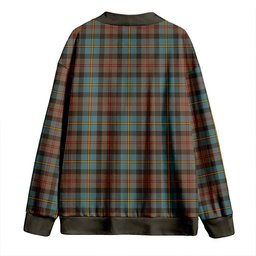 Scottish MacLeod of Skeabost Weathered Clan Crest Tartan V neck Knitted Fleece Cardigans