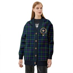 Scottish Murray of Atholl (Murray) Modern Clan Crest Tartan V neck Knitted Fleece Cardigans