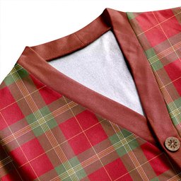 Scottish Maver Weathered Clan Crest Tartan V neck Knitted Fleece Cardigans