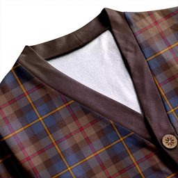 Scottish MacLeod of Skeabost Modern Clan Crest Tartan V neck Knitted Fleece Cardigans
