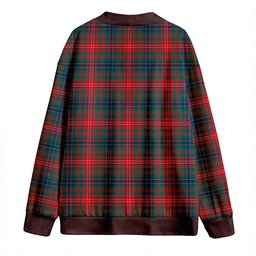 Scottish Wilson Modern Clan Crest Tartan V neck Knitted Fleece Cardigans